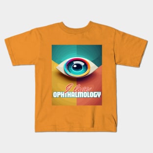 I love ophthalmology eye with green ,yellow and orange color Kids T-Shirt